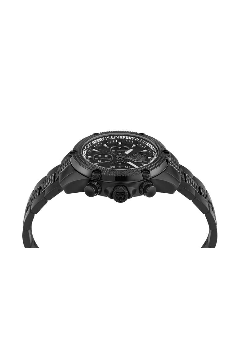 Hurrican Three-Hand Quartz Multi-Function Bracelet Watch, 44mm, Alternate, color, BLACK