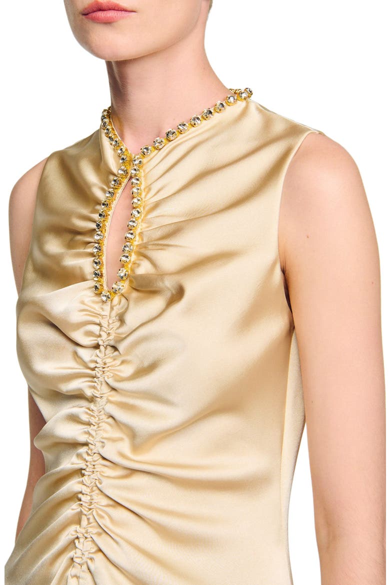 Rhinestone midi dress, Alternate, color, Sand