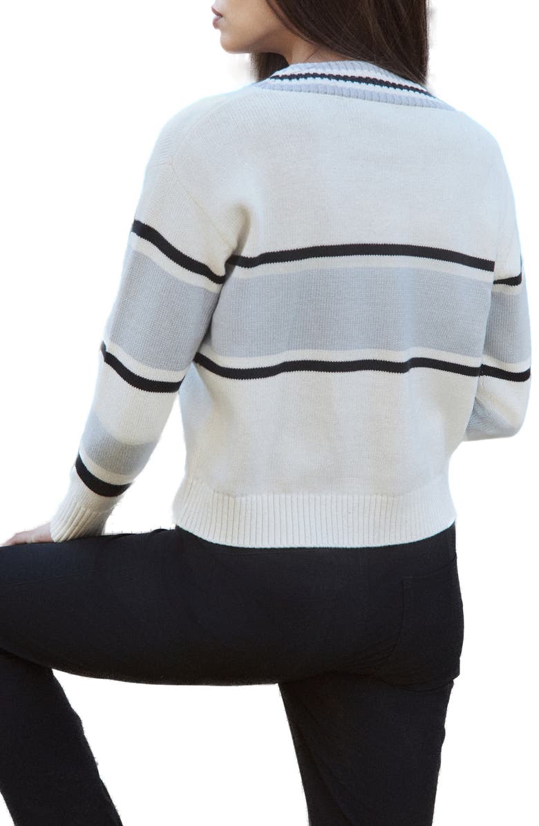 Alp N Rock Raquel Stripe Organic Cotton Sweater, Alternate, color, Off White