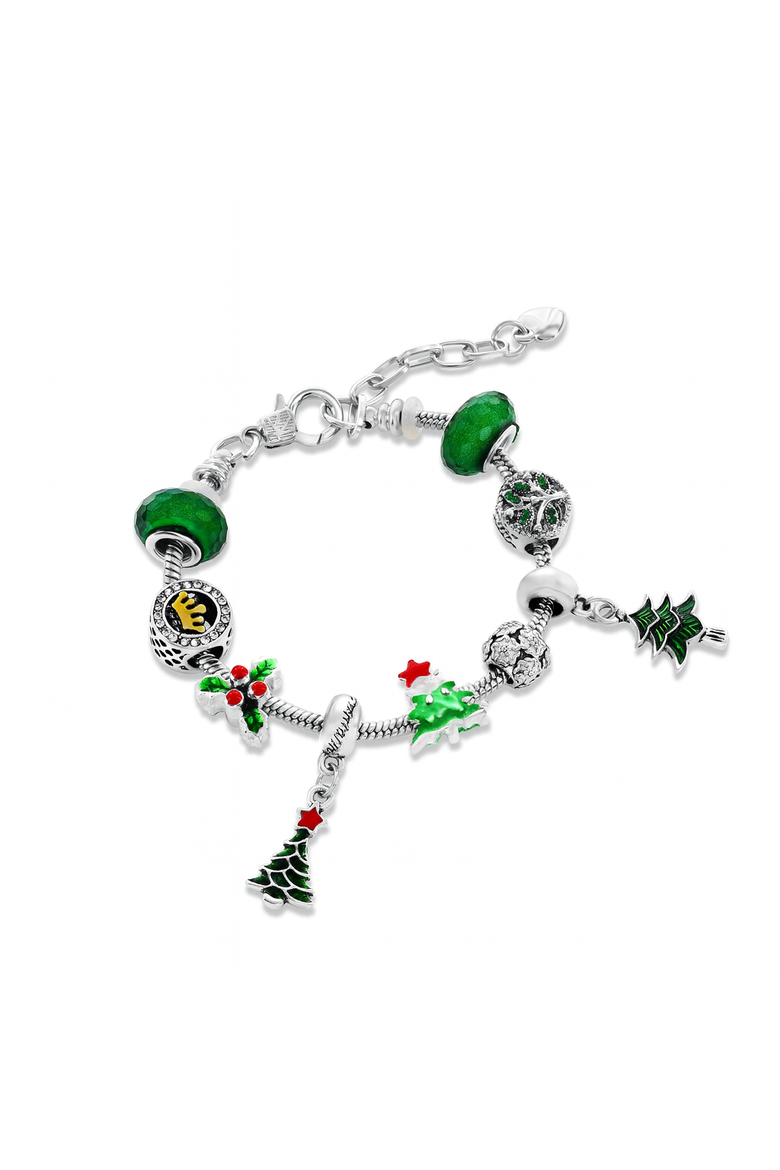 Green Christmas Tree Bracelet, Main, color, Green