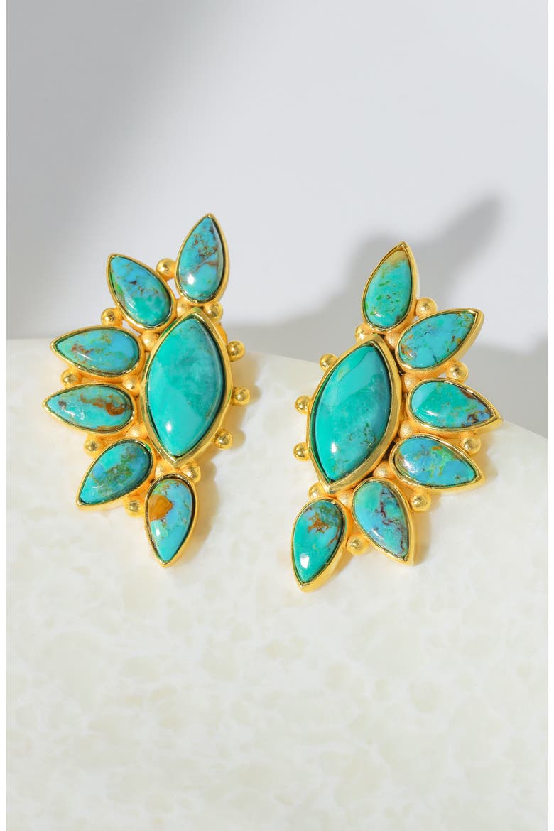 Mohave Turquoise Earrings, Alternate, color, BLUE