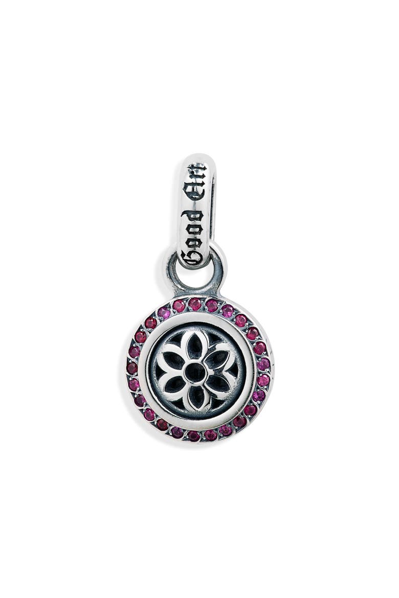Men's Ruby Lotus Pendant, Main, color, SILVER/ RUBIES