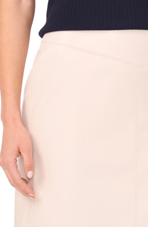 Halogen ® Waistband Seam Detail Faux Leather Midi Skirt In Pink