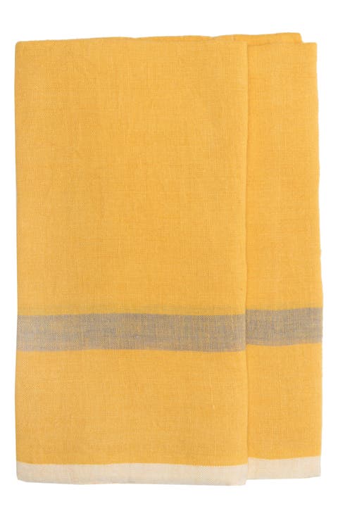 Set of 2 Laundered Linen Tea Towels