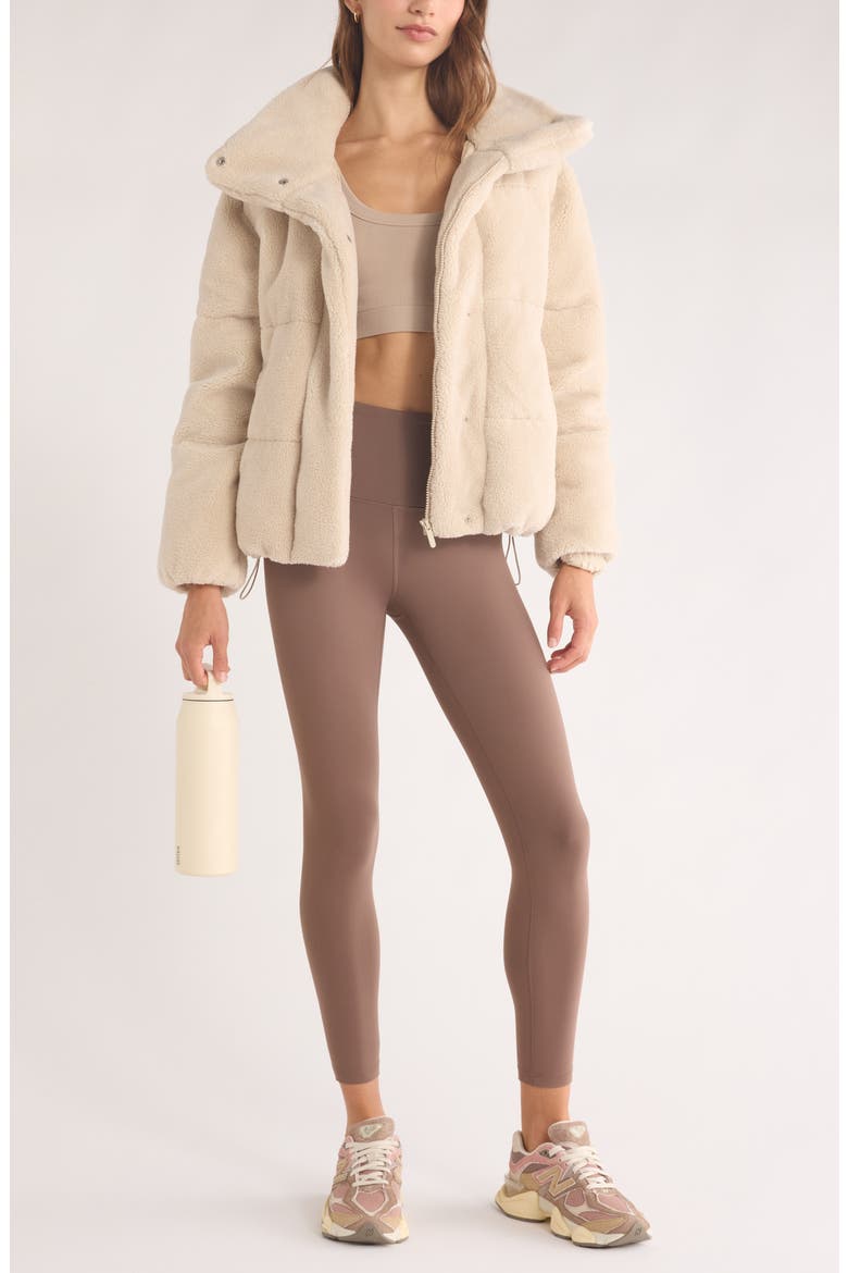 Faux Shearling Puffer Jacket, Alternate, color, BEIGE SEASHORE