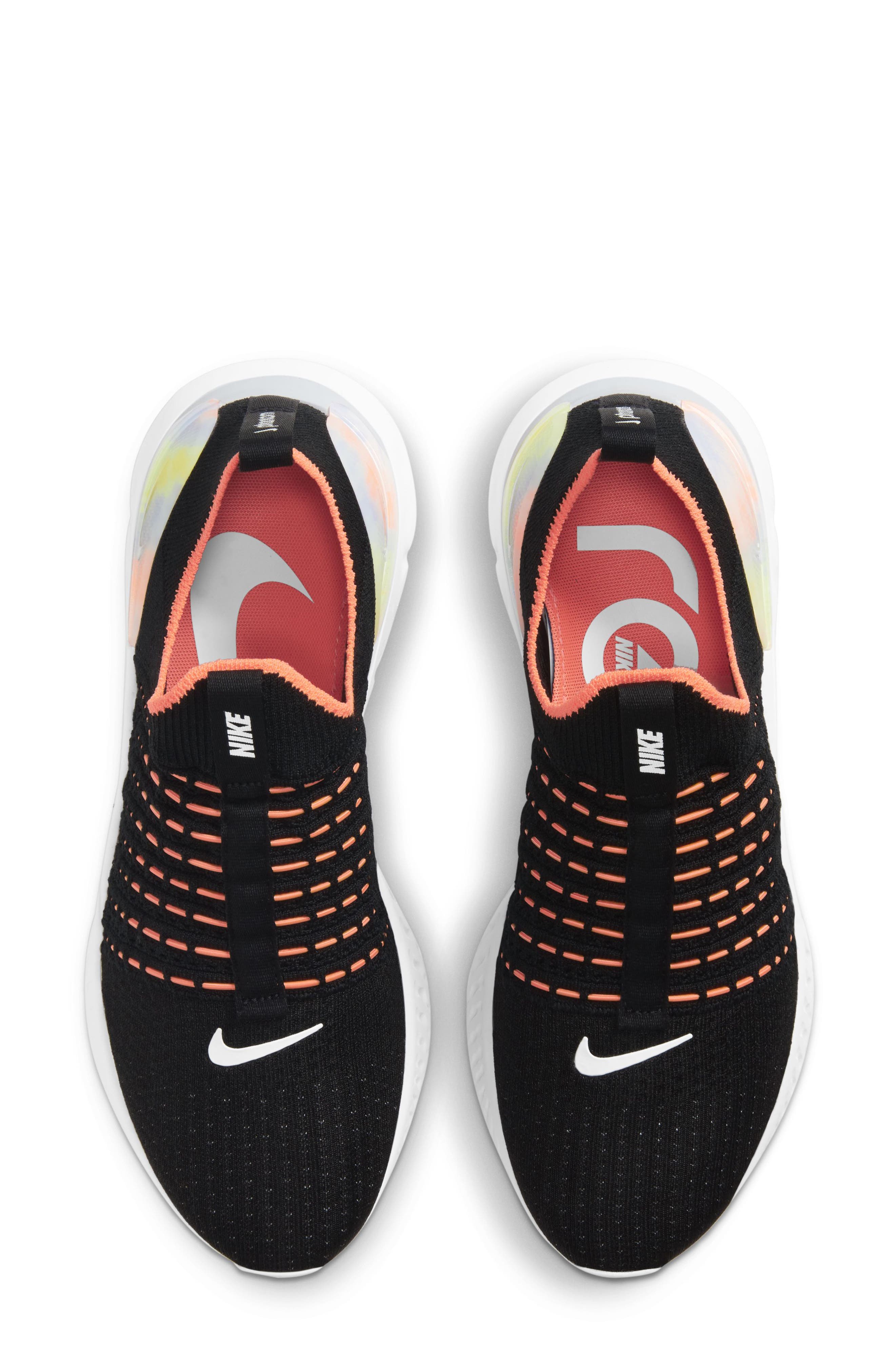 React Phantom Run Flyknit 2 Running Shoe, Alternate, color, BLACK/ MULTI/ BRIGHT MANGO