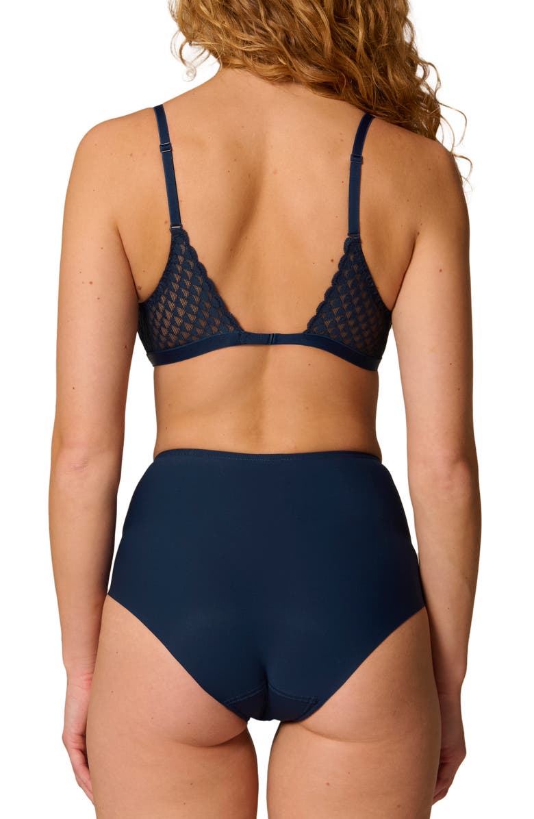 Simone Perele Subtile Triangle Wirefree Bra, Alternate, color, Midnight
