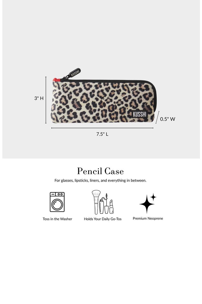 Cosmetics Pencil Case, Alternate, color, Leopard/Red