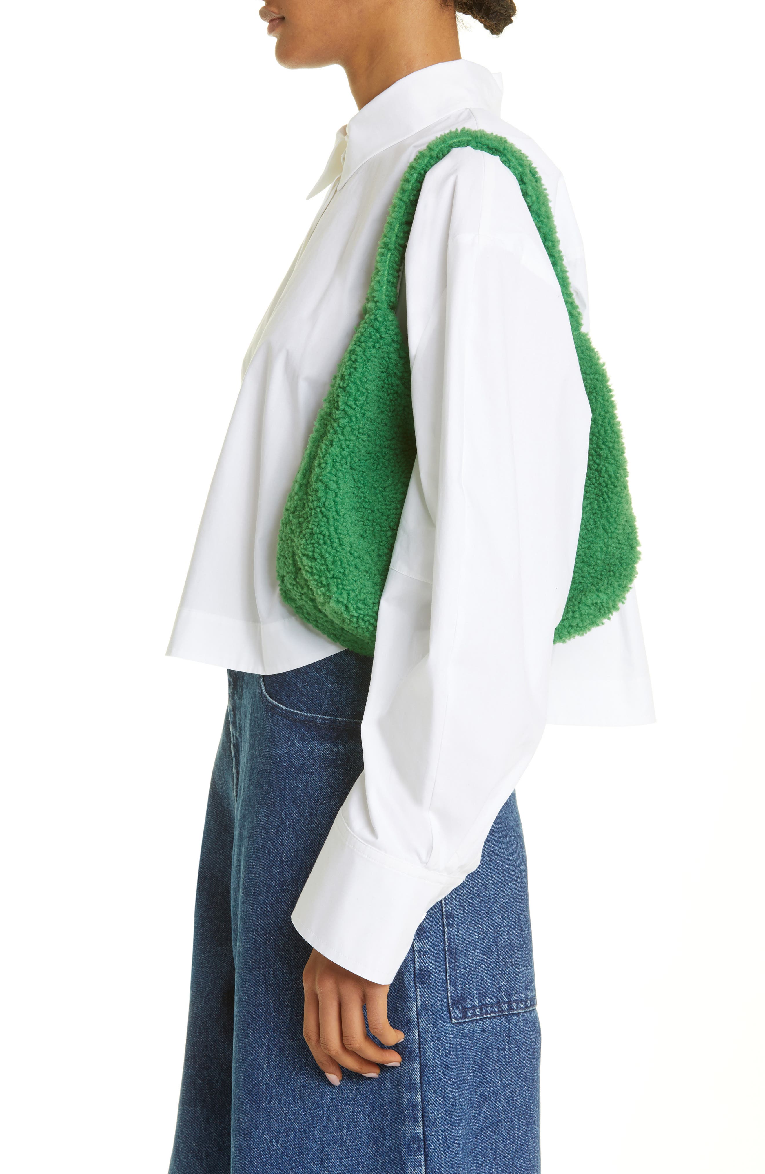 Mansur Gavriel Soft Candy Genuine Shearling Shoulder Bag, Alternate, color, 