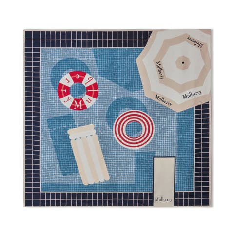 Silk Summer Pool Square Scarf
