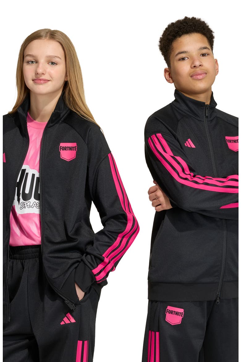 x Fortnite Kids' Track Jacket, Alternate, color, BLACK/ REAL MAGENTA