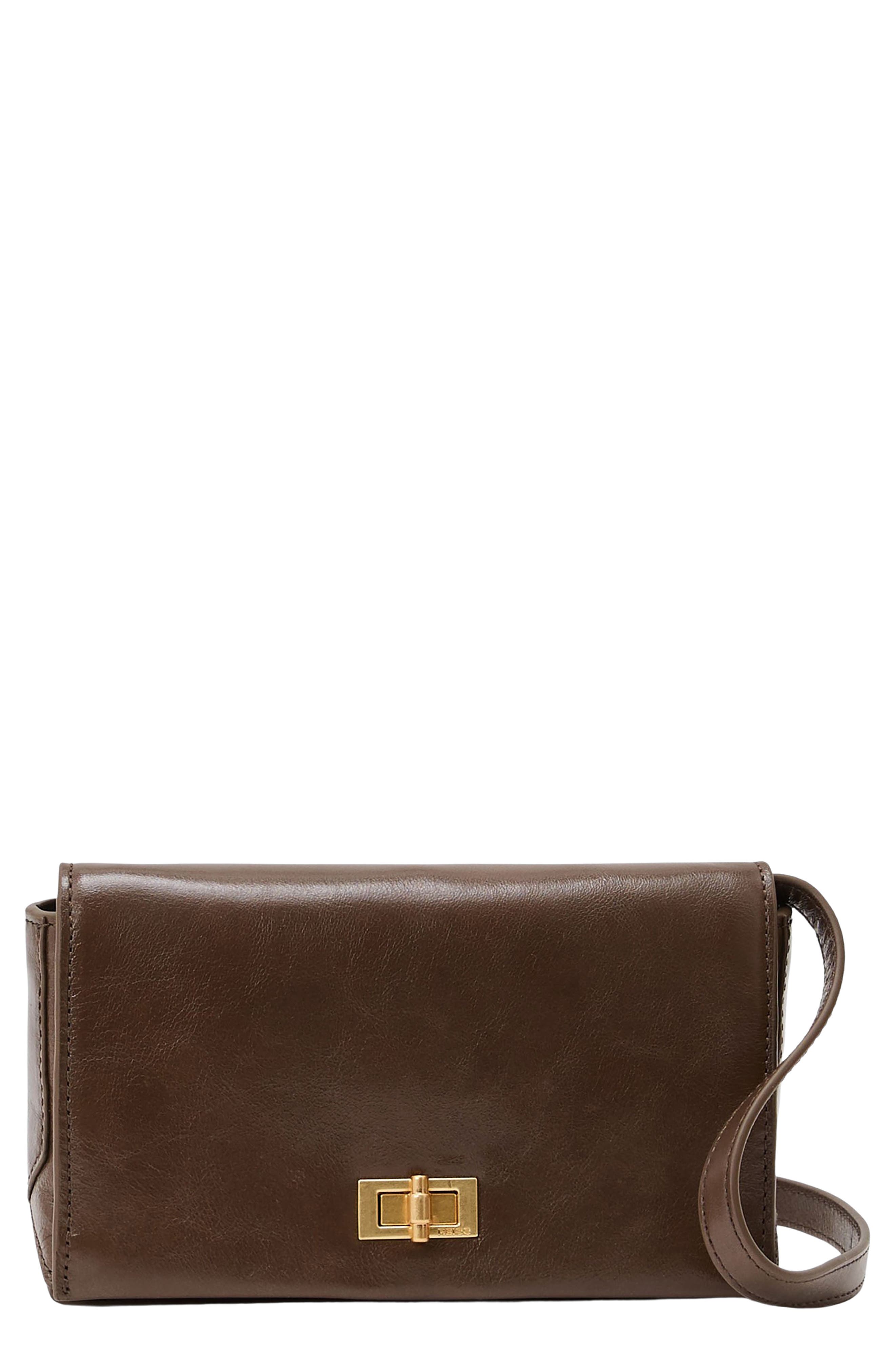 Reiss Aletta Leather Crossbody Bag, Main, color, Taupe