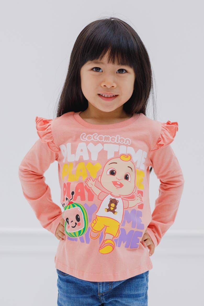 Girls' 2-Pack Long Sleeve T-Shirts, Alternate, color, Pink Lavender JJ