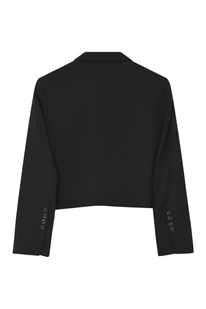 Edie Cropped Gabardine Blazer, Alternate, color, Black