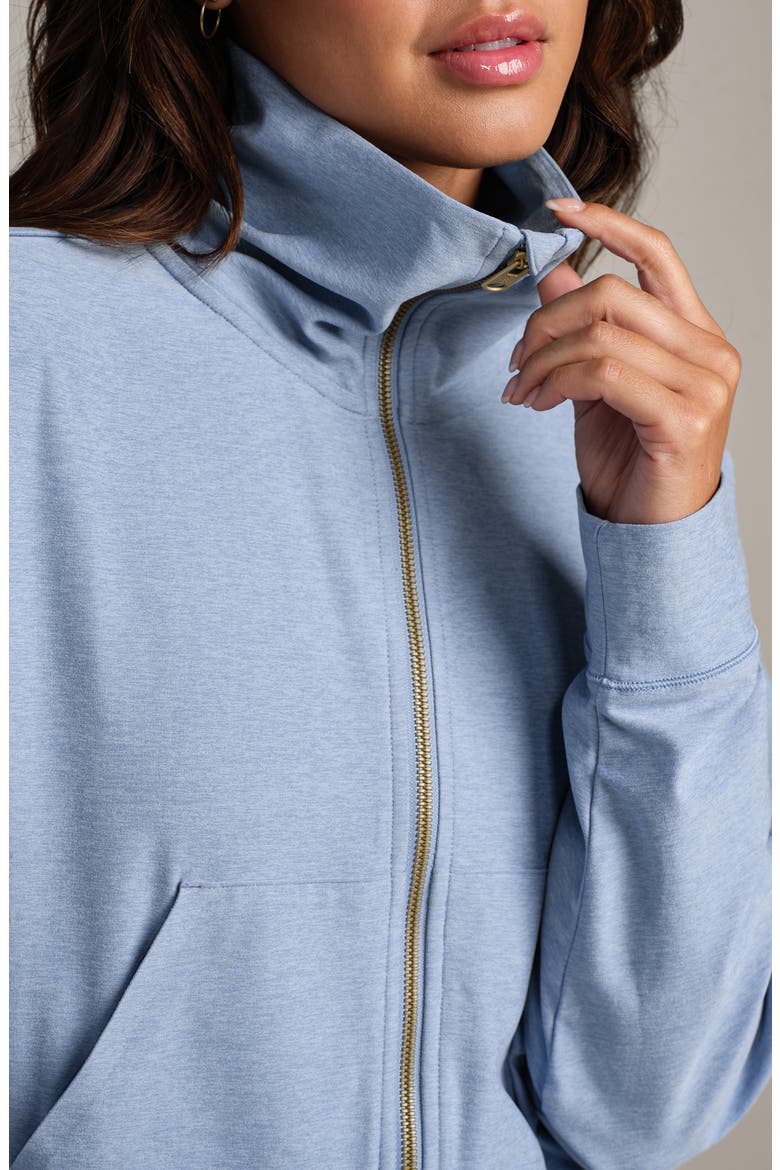 Atmosphere Crop Zip Sweatshirt, Alternate, color, FOREVER BLUE HEATHER