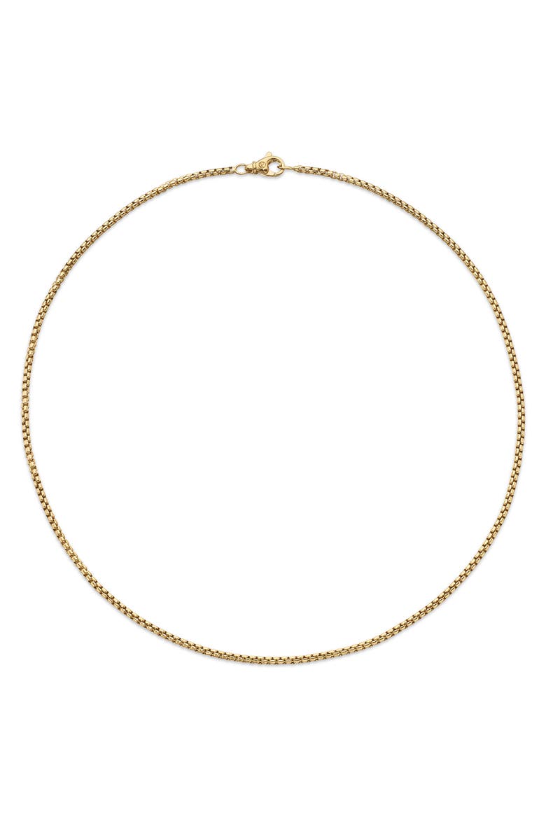 Men's Box Chain Necklace in 18K Gold, 2.7mm, Alternate, color, GOLD