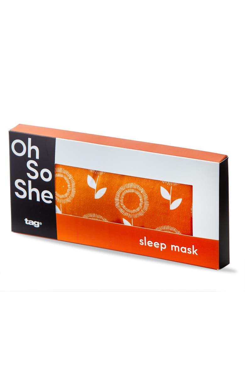 tag Sunflower Sleep Mask Orange Cotton Everyday, Alternate, color, Orange