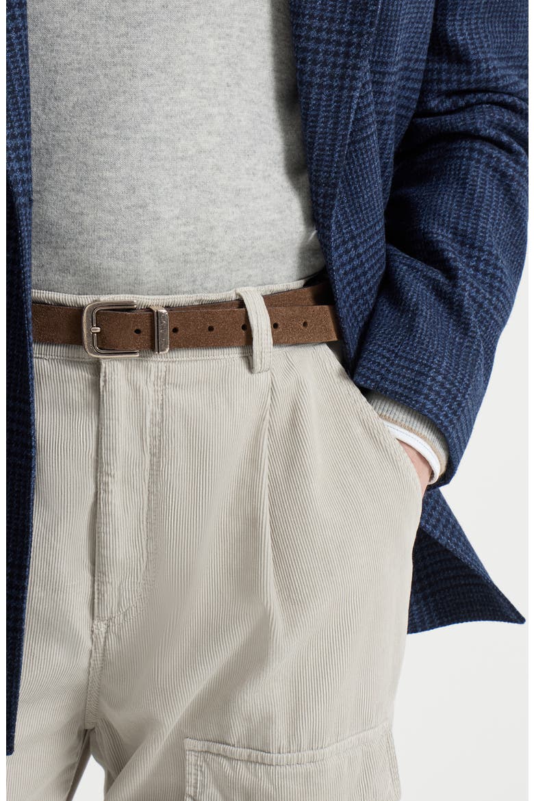 Reversed leather belt, Alternate, color, Mud