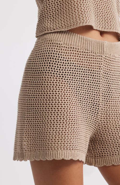 Bp. Open Stitch Cotton Blend Shorts In Tan Savannah