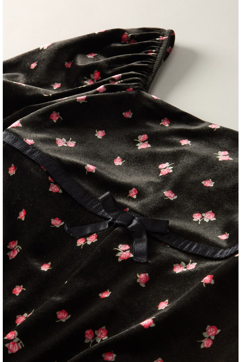 Kids' Velour Wide Leg Jumpsuit, Alternate, color, BLACK RED MILA ROSE