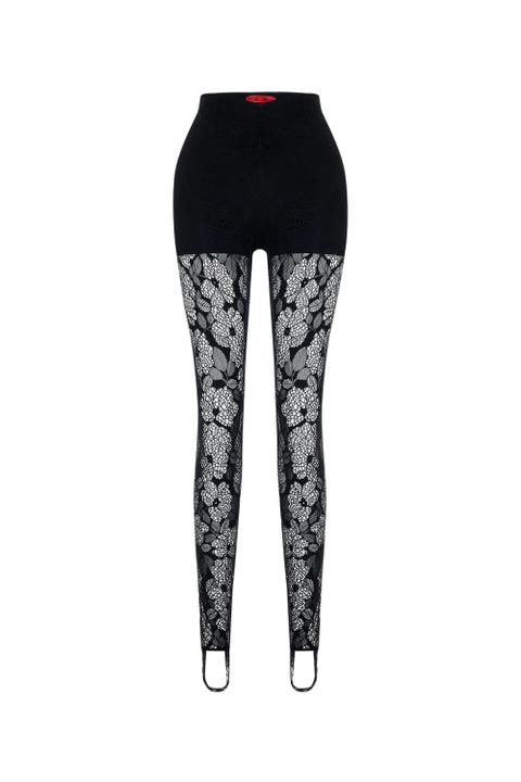 The Party Edit Lace Leggings With Built In Ribbed Shorts