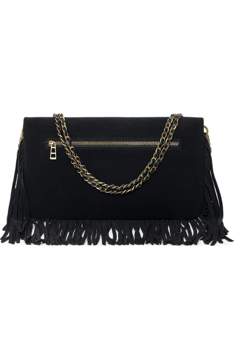Zadig & Voltaire Rock Suede Fringe Crossbody Bag, Alternate, color,
