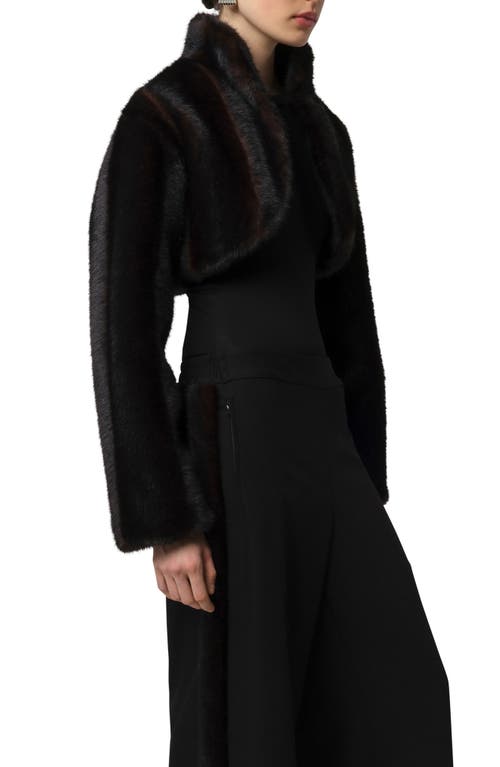 Apparis Odette Pluche™ Faux Mink Bolero In Black