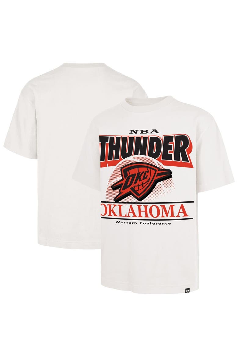 Men's '47  White Oklahoma City Thunder City Edition Shifty Foundation T-Shirt, Main, color, White