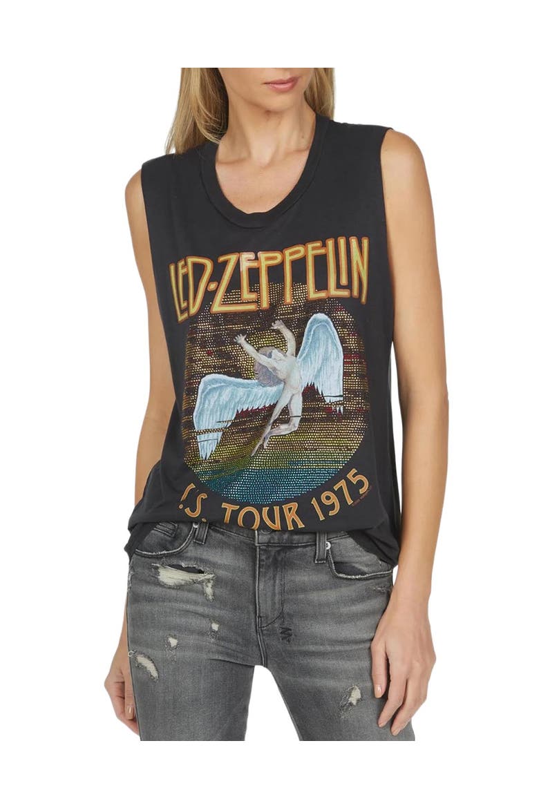 KelScoop Neck Muscle Tank-Crystal Led Zeppelin, Alternate, color, Onyx