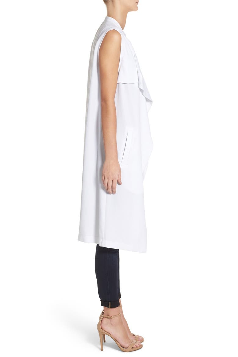 'Sara' Long Vest, Alternate, color, WHITE