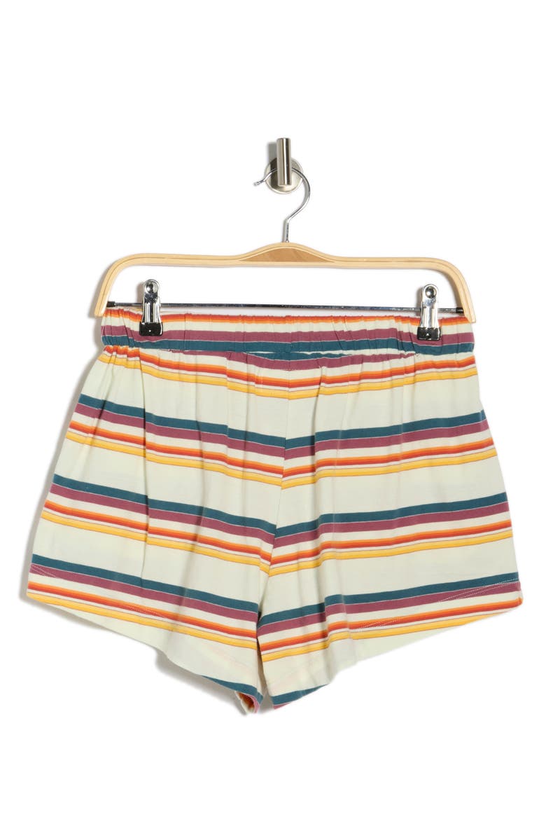 THE GREAT. The Bonfire Cotton French Terry Shorts, Alternate, color, Cream Beach Stripe
