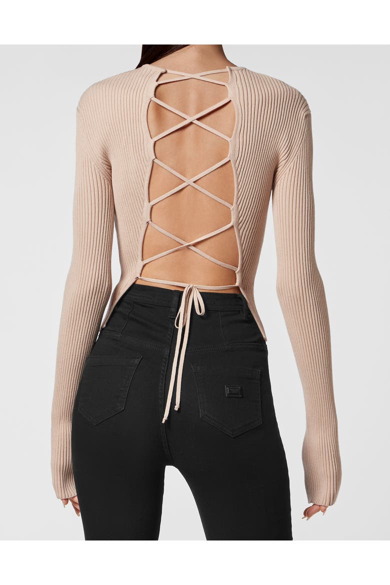 Knit Criss Cross Top Women, Alternate, color, beige