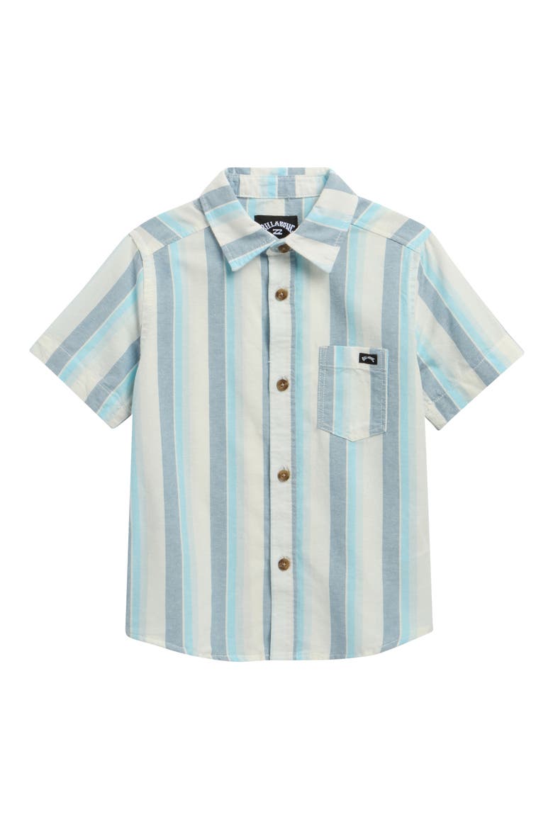 Kids' Sundays Short Sleeve Cotton Button-Up Shirt, Main, color, OFF WHITE