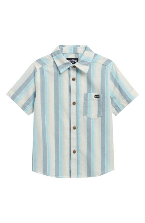 Kids' Sundays Short Sleeve Cotton Button-Up Shirt (Little Kid)