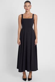 LEAU Serenity Square Neck Corset Midi Dress