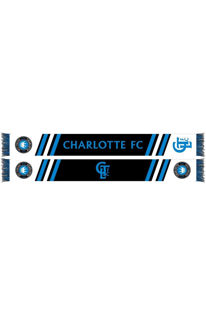 RUFFNECK SCARVES Black Charlotte FC Secondary Striped Knit Scarf, Main, color, 