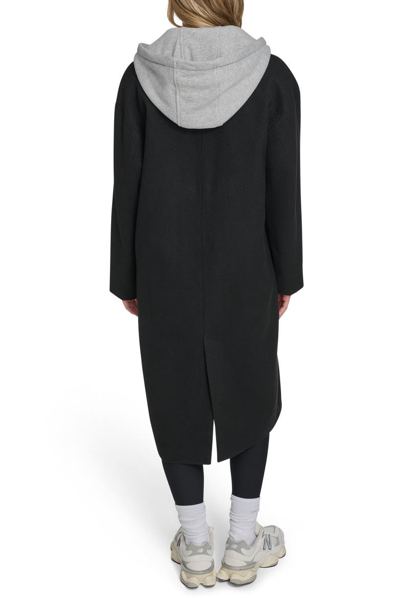 Topcoat with Removable Hooded Bib, Alternate, color, BLACK