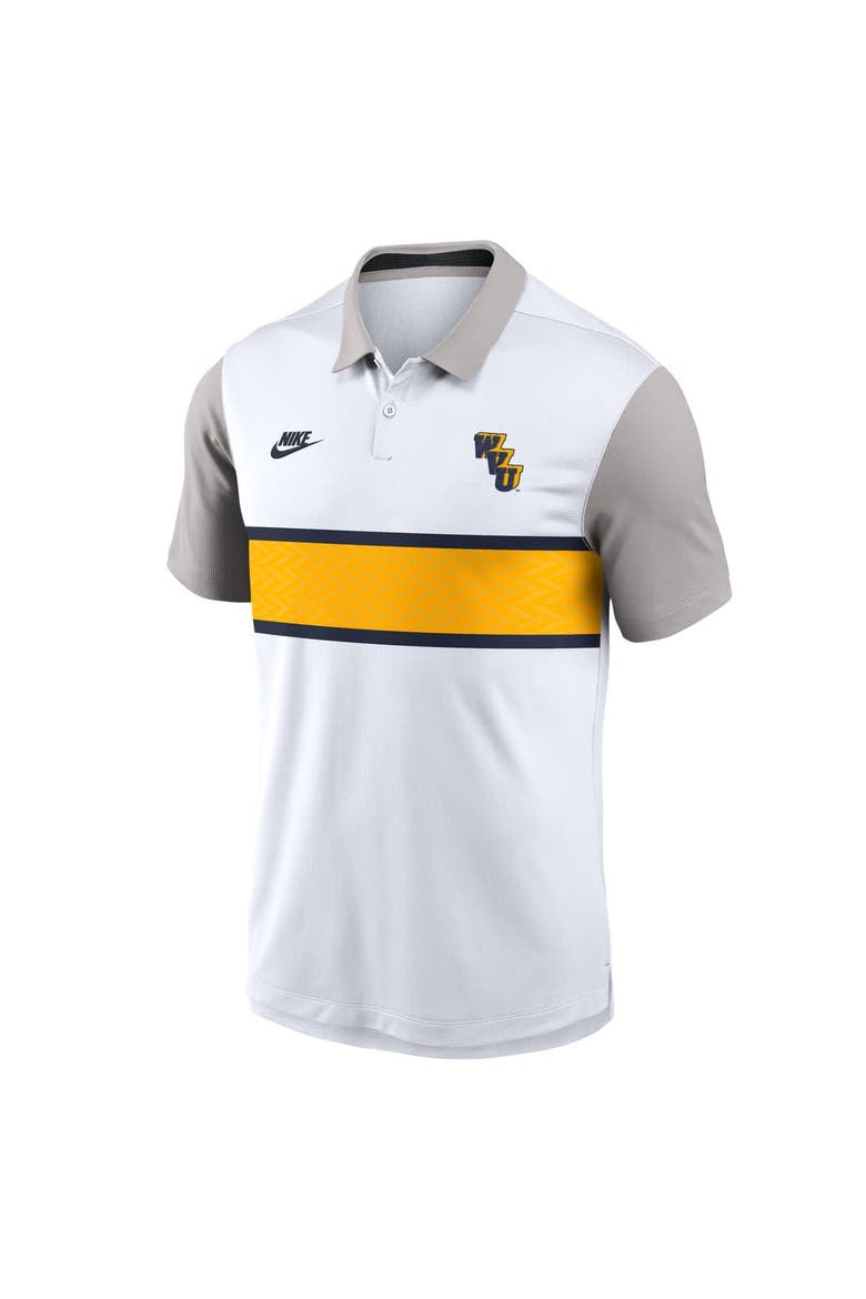 Men's Nike White/Gray West Virginia Mountaineers Athletic Prep Legacy Logo Vapor Performance Polo, Alternate, color, White