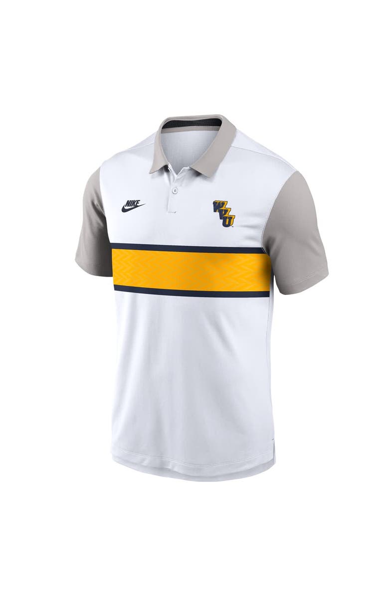 Nike Men's Nike White/Gray West Virginia Mountaineers Athletic Prep Legacy Logo Vapor Performance Polo, Alternate, color, White