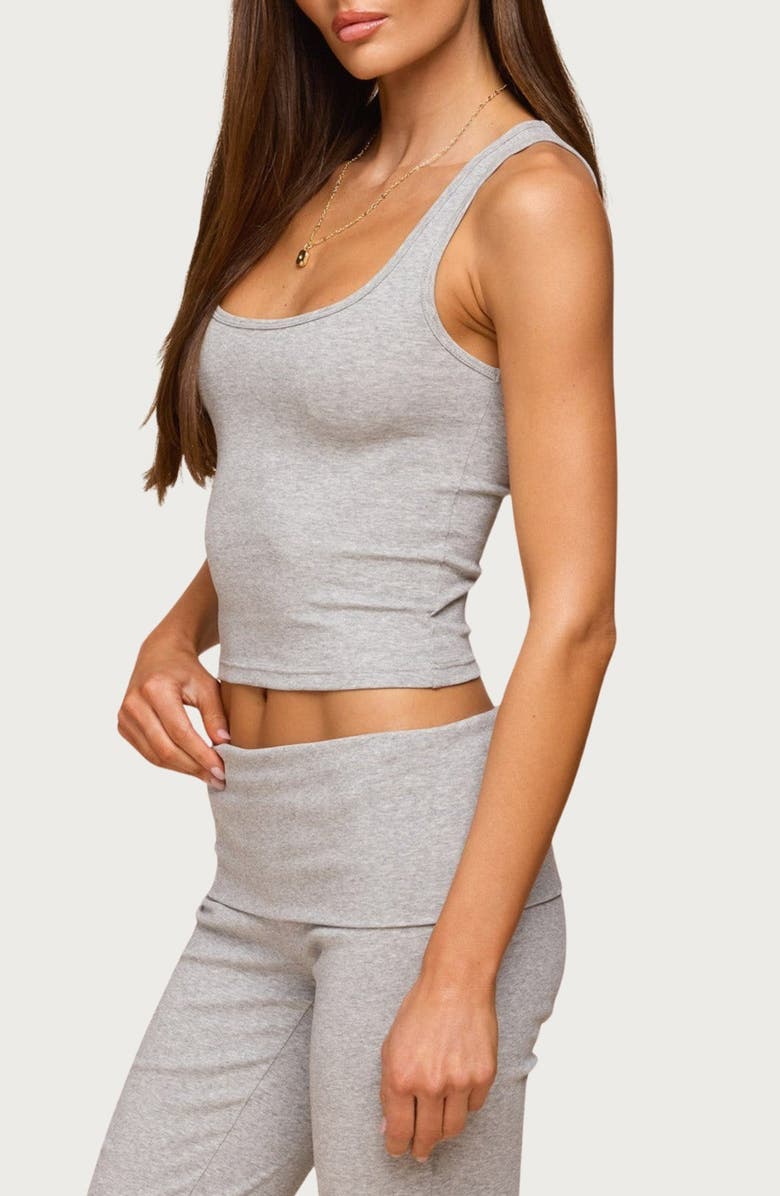 EDIKTED Linda Rib Crop Tank, Alternate, color, Dark-Gray-Melange