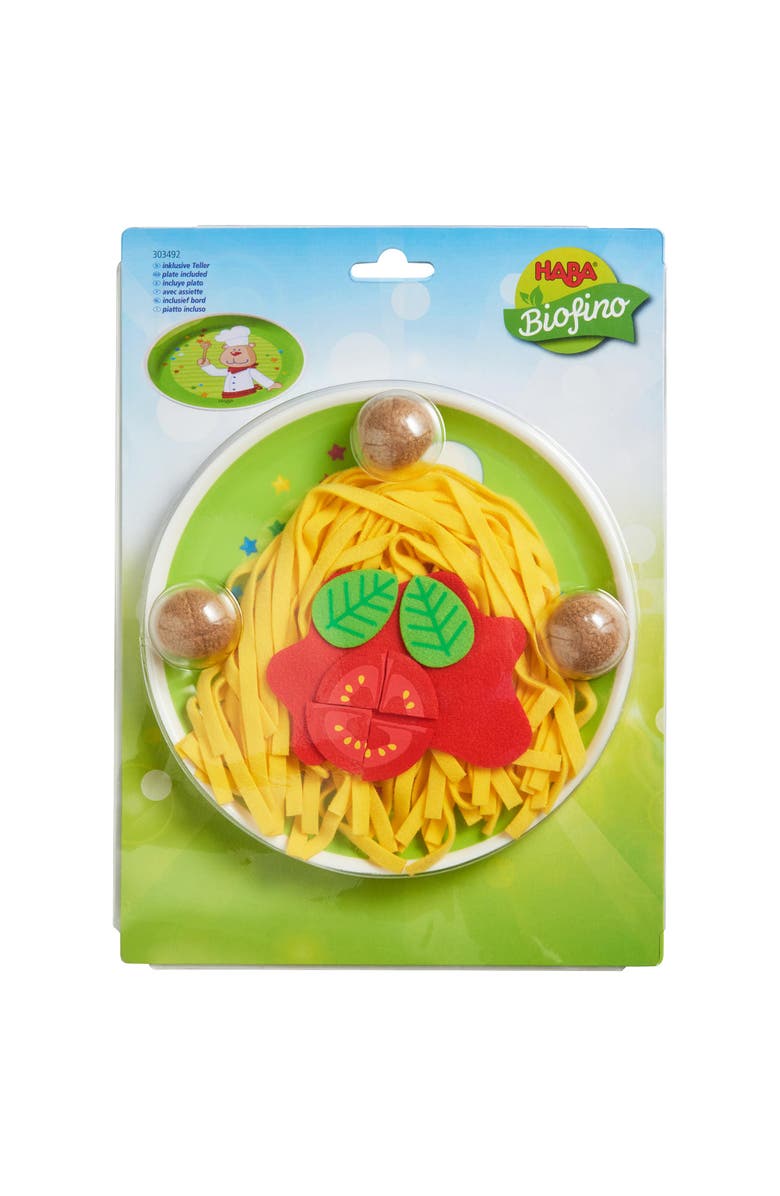 HABA Soft Spaghetti & Meatballs with Plate Play Food Set - Pretend Play Kitchen Toy for Toddlers & Kids for Ages 3 and Up, Alternate, color, Multi