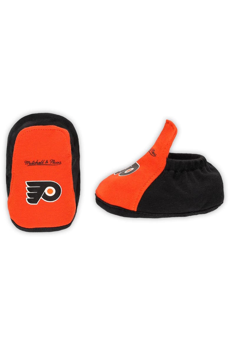 Infant Mitchell & Ness Orange/Black Philadelphia Flyers Big Score 3-Pack Bodysuit, Bib and Bootie Set, Alternate, color, Orange
