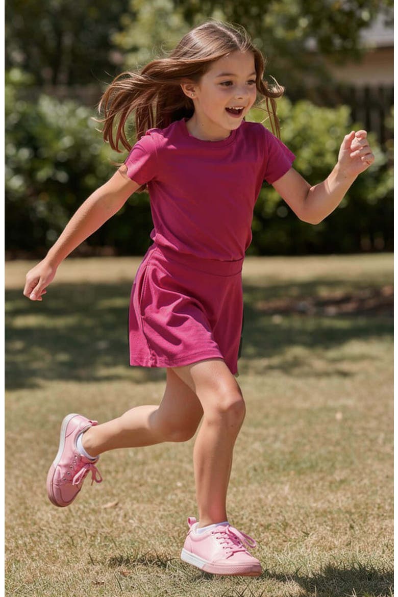 Organic Cotton Girls Pocket Skorts, Alternate, color, Raspberry