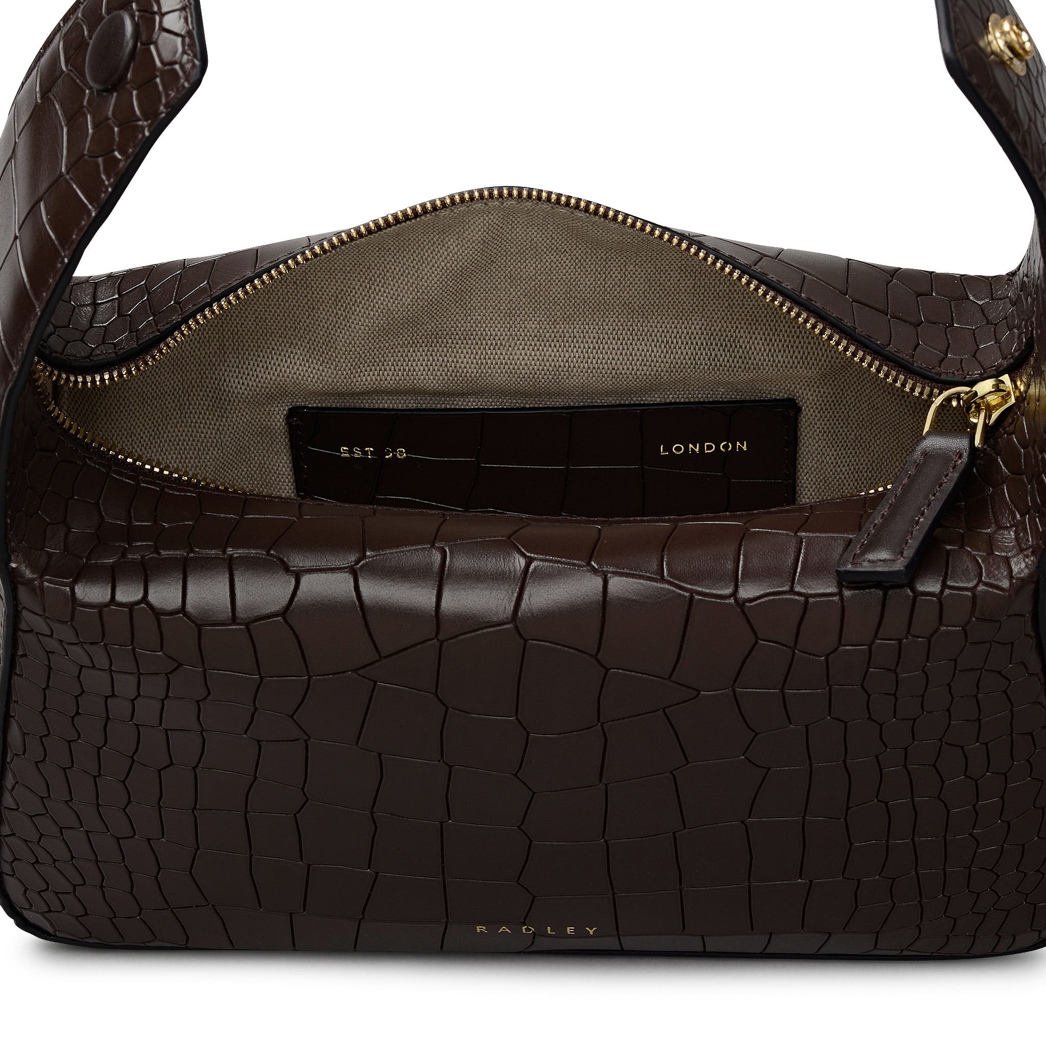 Radley De Beauvoir Faux Croc Small Ziptop Satchel Bag, Alternate, color, 