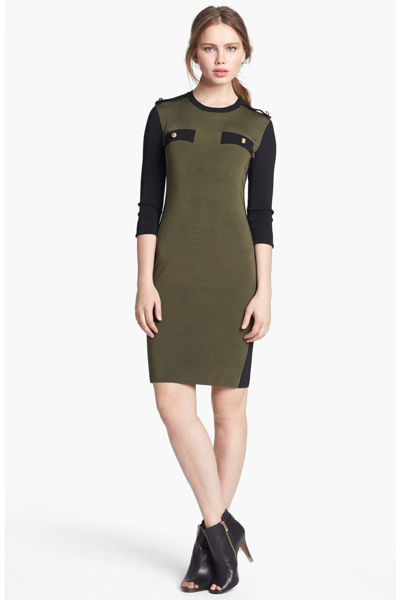 Military Sweater Dress, Main, color, BOOT OLIVE