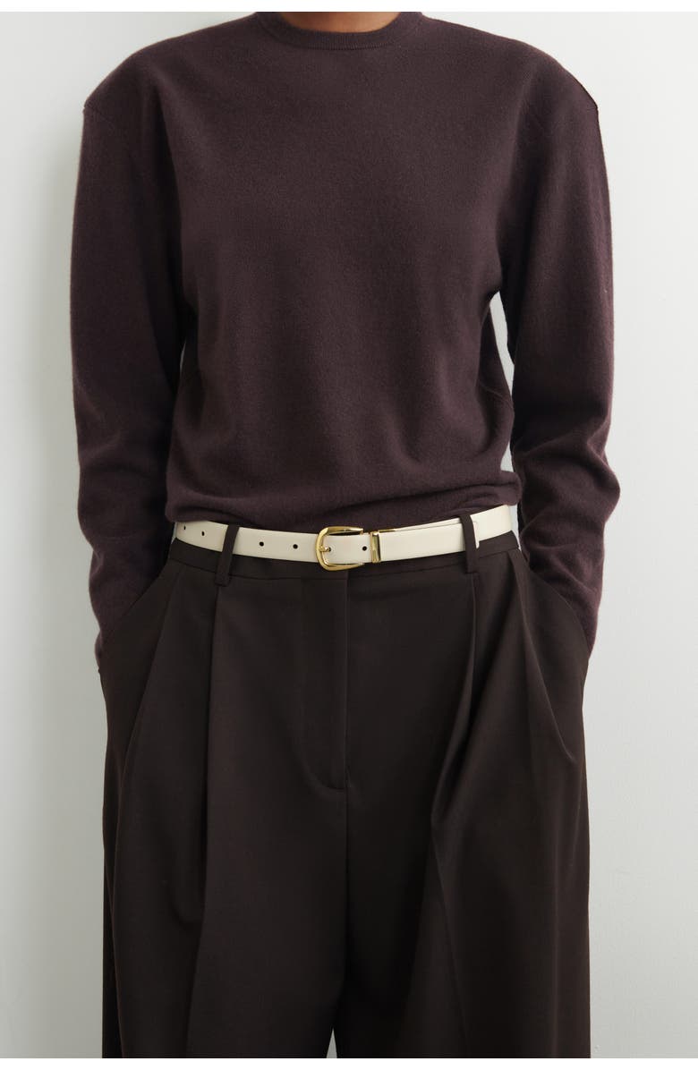 COS Reversible Leather Belt, Alternate, color, Black / Ecru