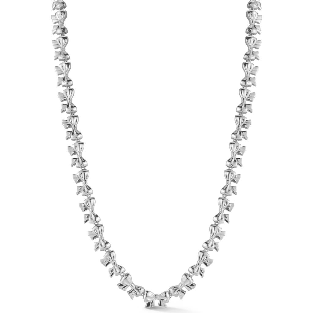 Sphera Milano Bow Necklace In Silver