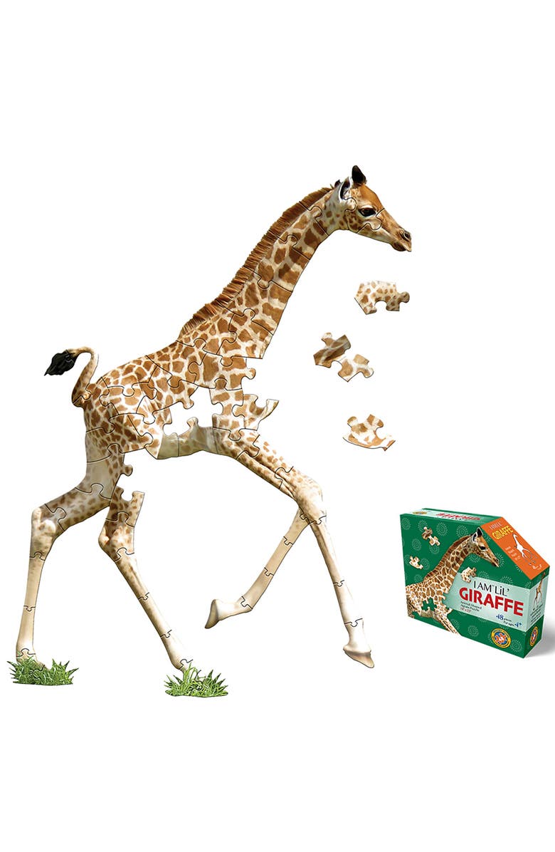 Madd Capp I Am Lil Giraffe 48 Piece Animal Shaped Puzzle, Main, color, Multicolored