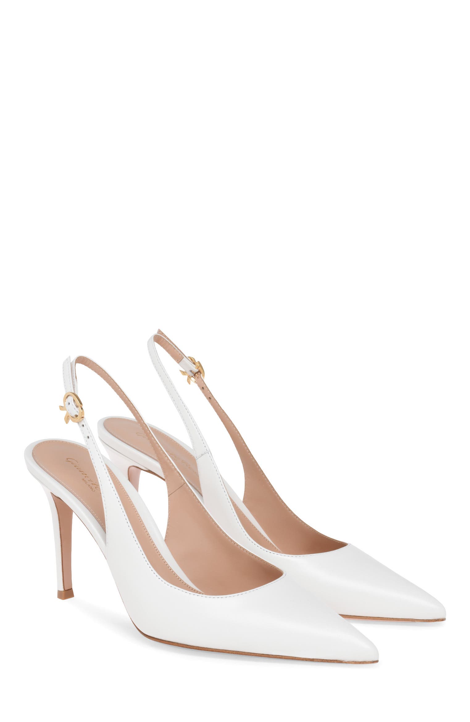Gianvito Rossi Ribbon Sling 85, Alternate, color, White Nappa