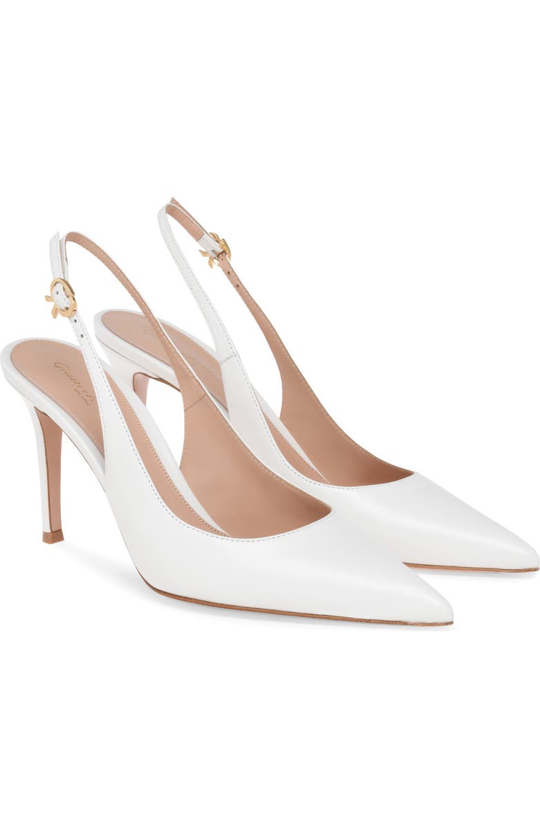 Gianvito Rossi Ribbon Sling 85, Alternate, color, White Nappa